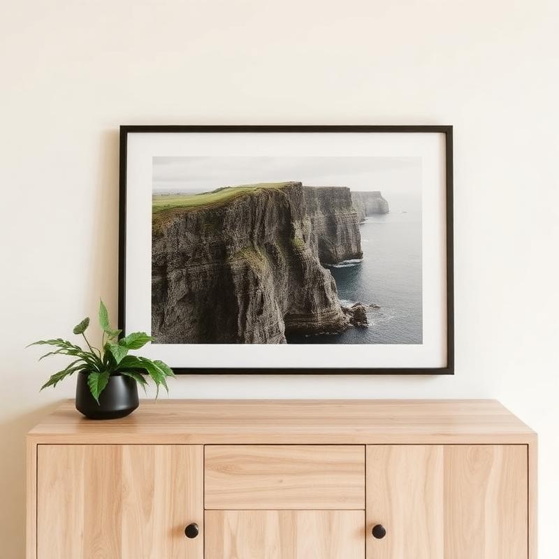 Coastal cliff artwork framed