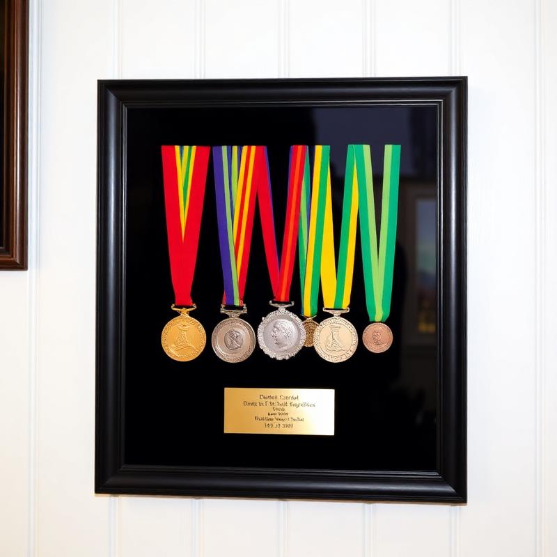 Shadow box with medals